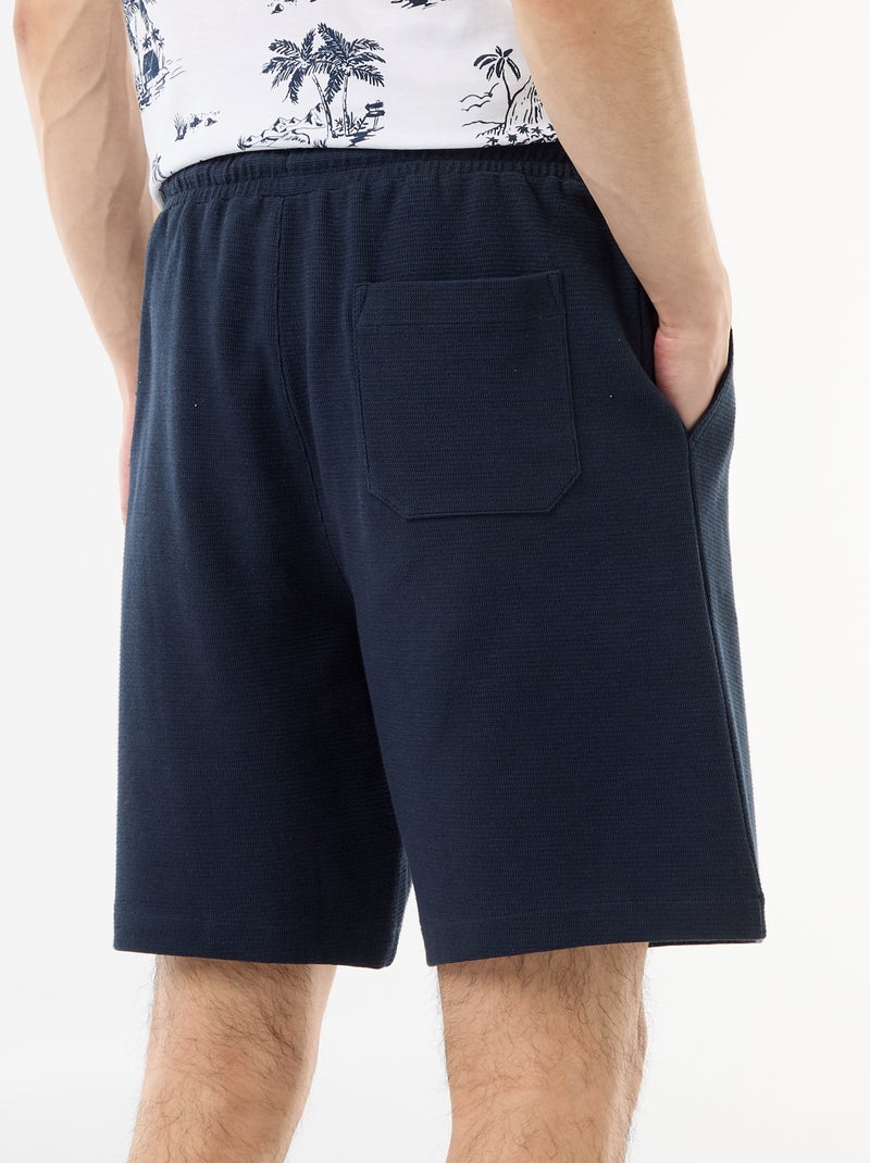 Bermuda van lichte sweatstof (french terry) Blauw - Kiabi