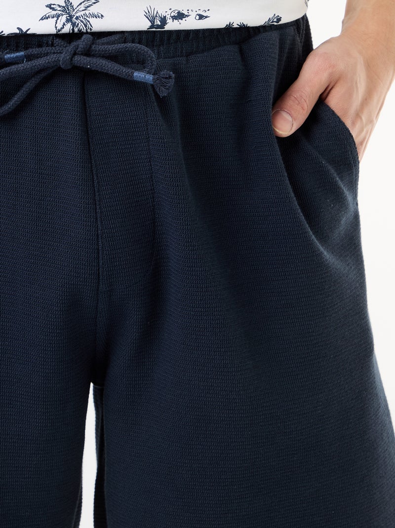 Bermuda van lichte sweatstof (french terry) Blauw - Kiabi