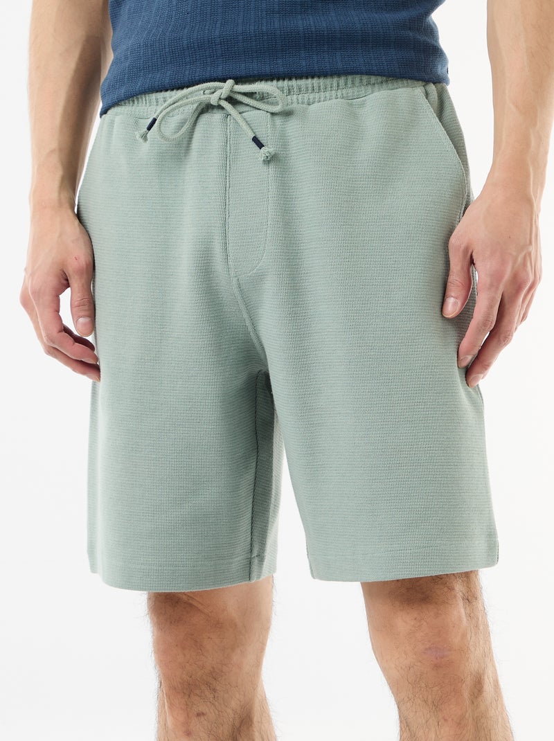 Bermuda van lichte sweatstof (french terry) Blauw - Kiabi