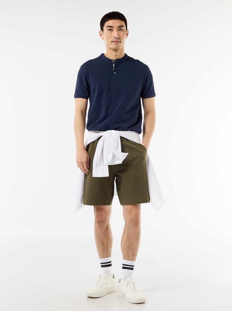 Bermuda van lichte sweatstof (french terry) Kaki - Kiabi