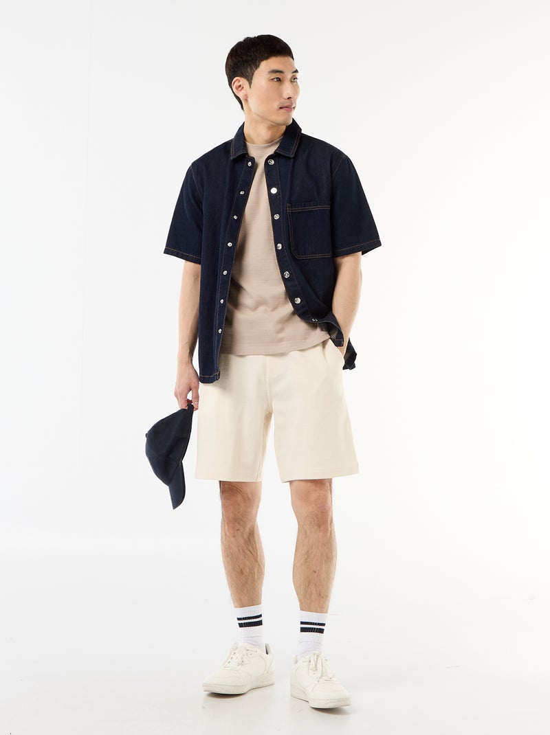 Bermuda van lichte sweatstof (french terry) Wit - Kiabi