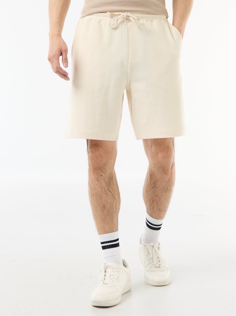 Bermuda van lichte sweatstof (french terry) Wit - Kiabi