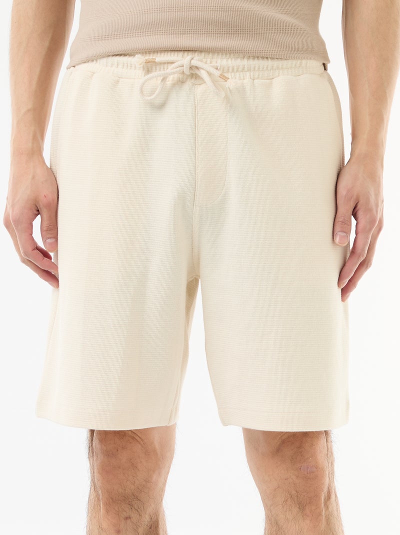 Bermuda van lichte sweatstof (french terry) Wit - Kiabi