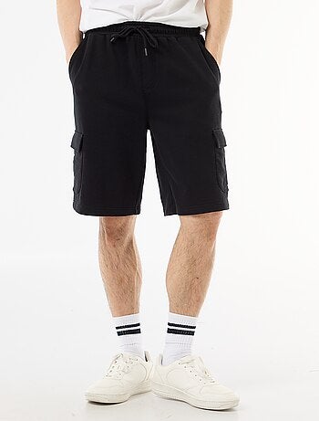 Bermuda van lichte sweatstof met klepzakken