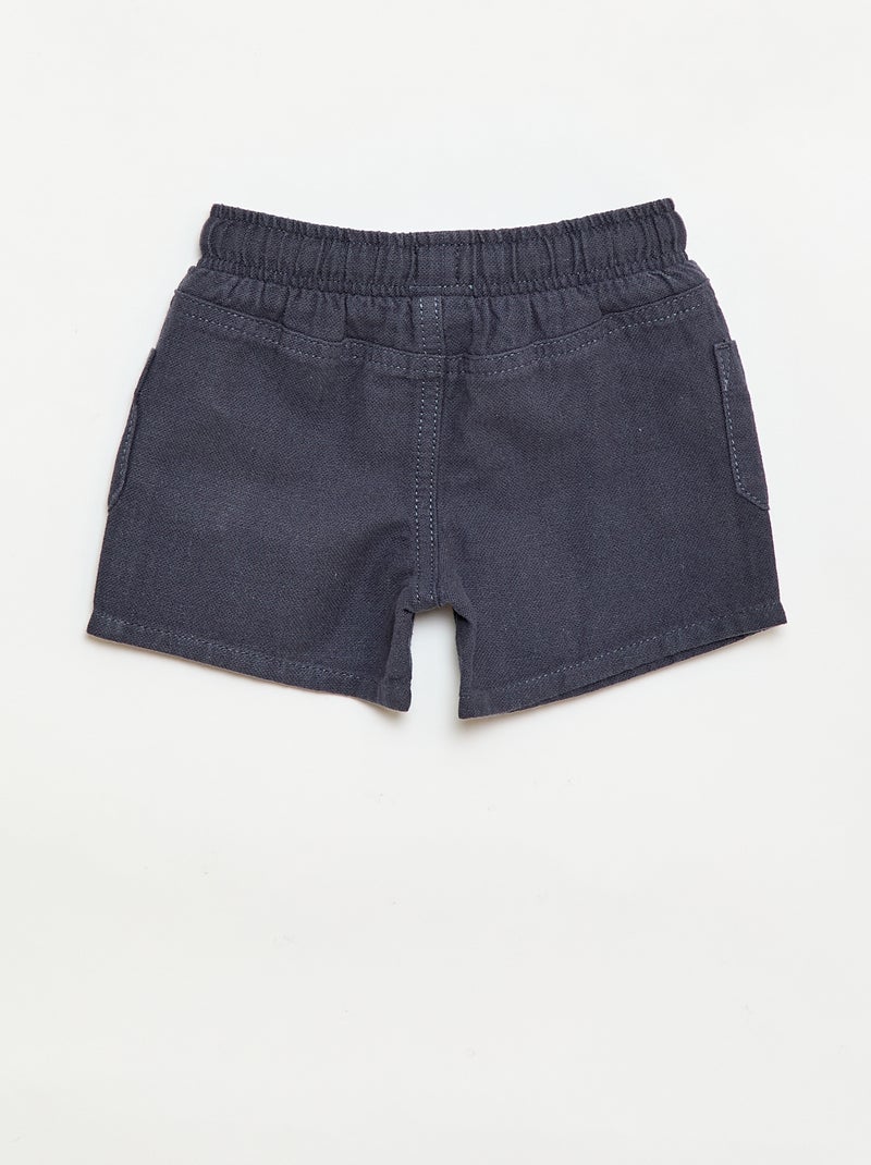 Bermuda van linnenmix Blauw - Kiabi