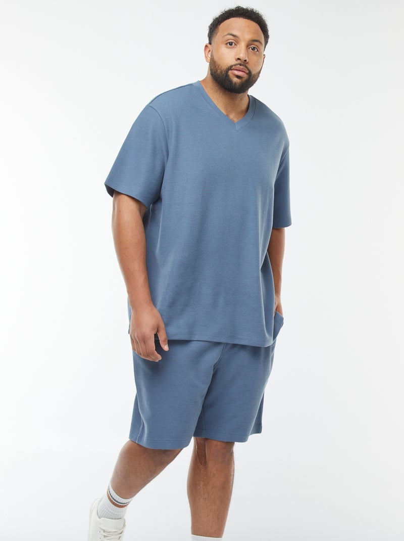 Bermuda van piquéstof Blauw - Kiabi