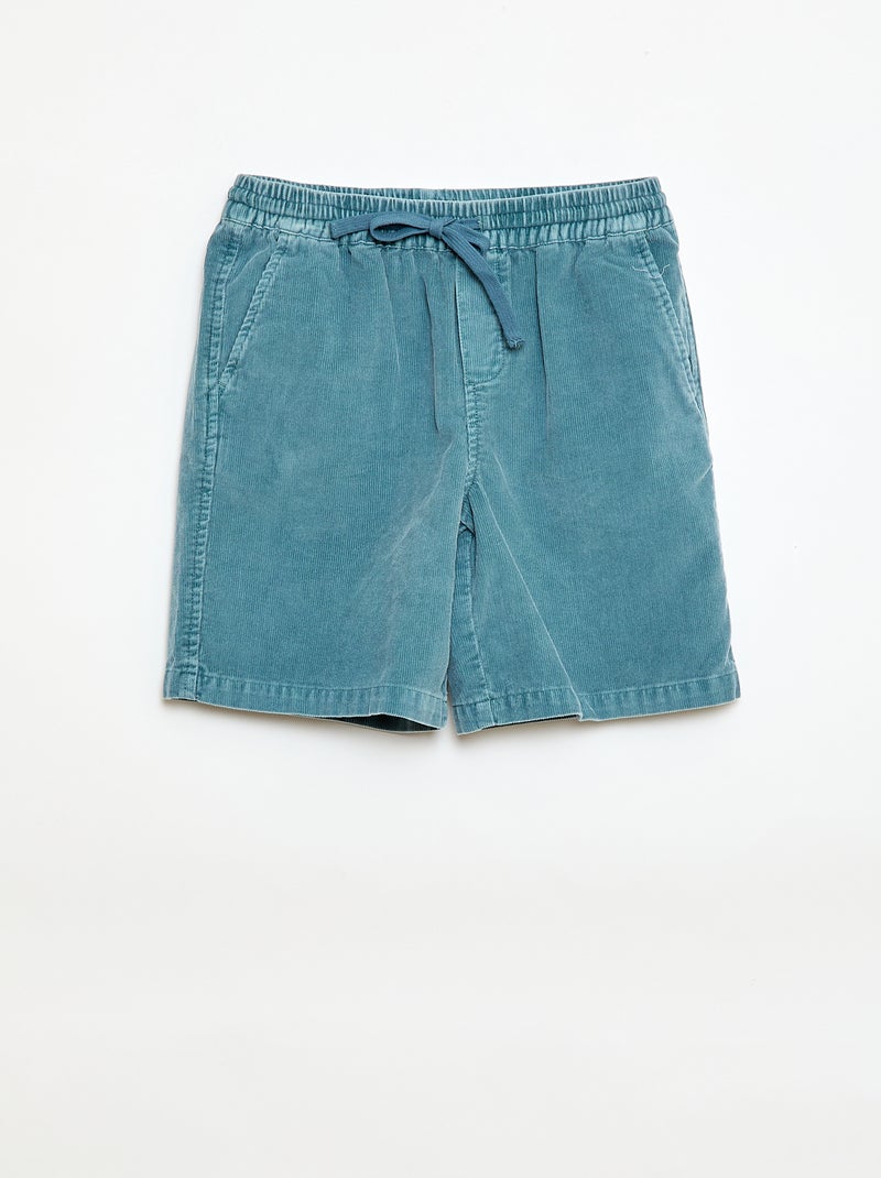 Bermuda van ribfluweel Blauw - Kiabi