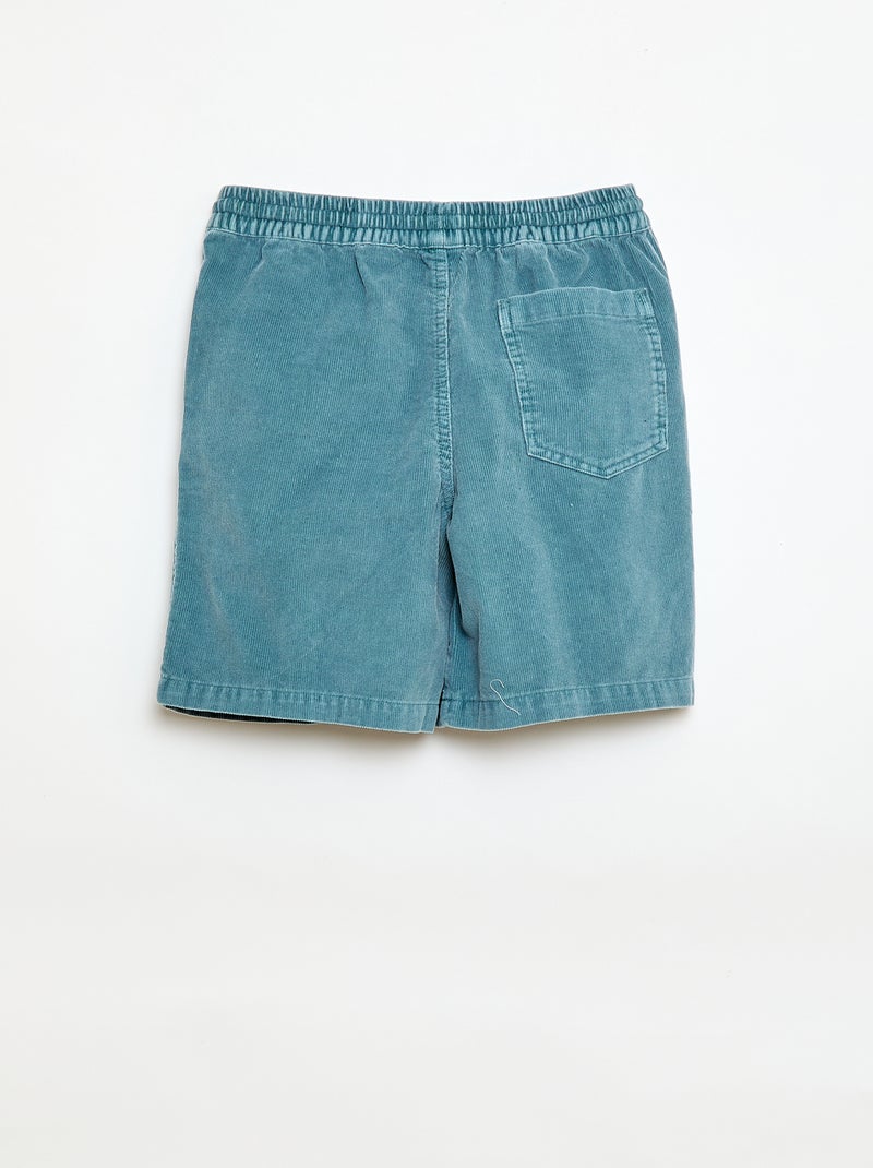 Bermuda van ribfluweel Blauw - Kiabi