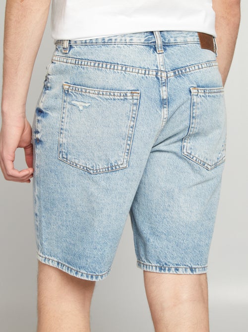 Bermuda van spijkerstof met scheurtjes - Kiabi