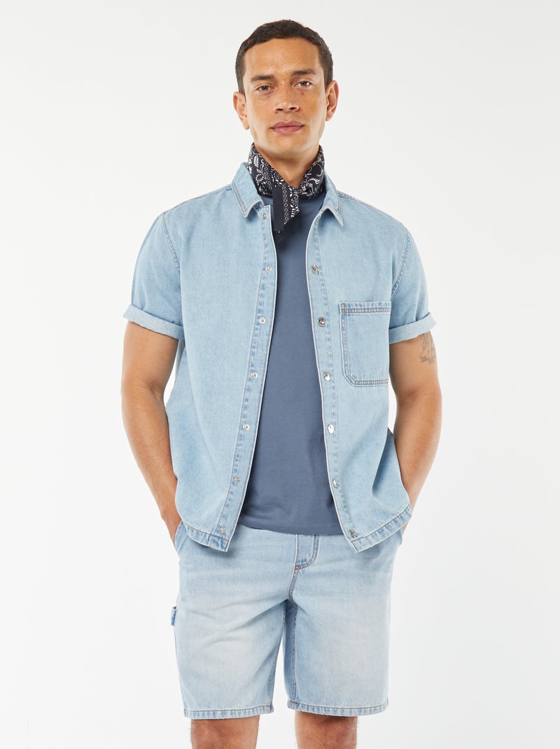 Bermuda van spijkerstof met zakken Blauw - Kiabi