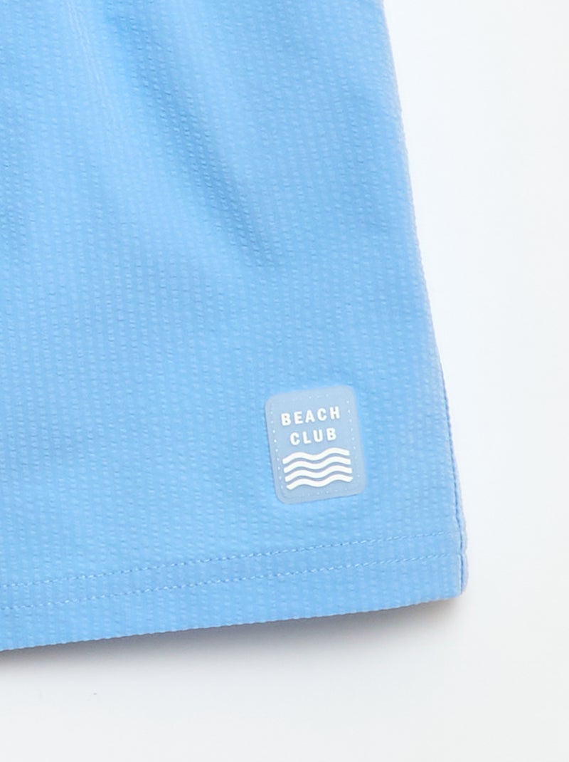 Bermuda zwembroek met gewafelde stof Blauw - Kiabi