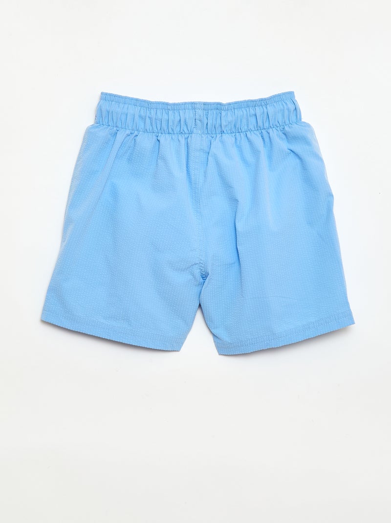 Bermuda zwembroek met gewafelde stof Blauw - Kiabi