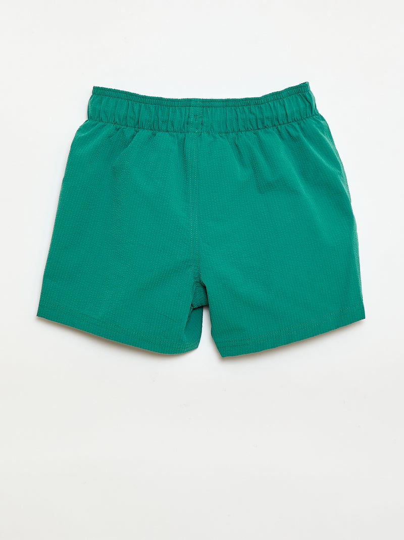 Bermuda zwembroek met gewafelde stof Groen - Kiabi