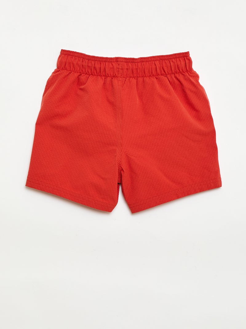 Bermuda zwembroek met gewafelde stof Oranje - Kiabi
