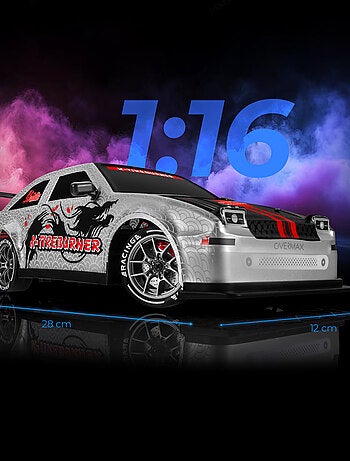 Bestuurbare auto OVERMAX X-Tireburner - 2x Carrosserie - LED-verlichting - 40 min autonomie