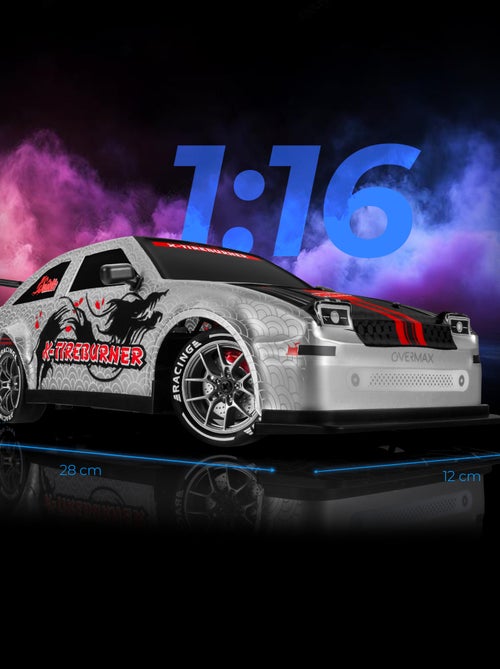 Bestuurbare auto OVERMAX X-Tireburner - 2x Carrosserie - LED-verlichting - 40 min autonomie - Kiabi Bestuurbare auto OVERMAX X-Tireburner - 2x Carrosserie - LED-verlichting - 40 min autonomie - Kiabi
