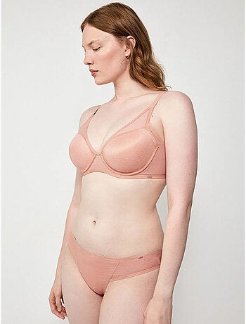 Beugel-bralette van capaciteit en in plumetti stof
