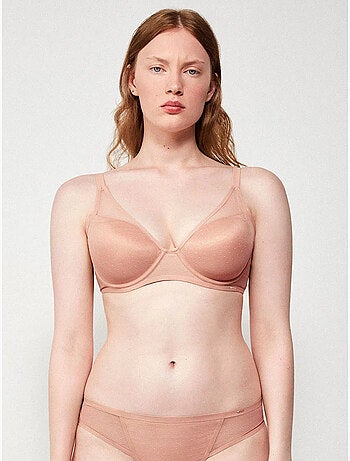 Beugel-bralette van capaciteit en in plumetti stof