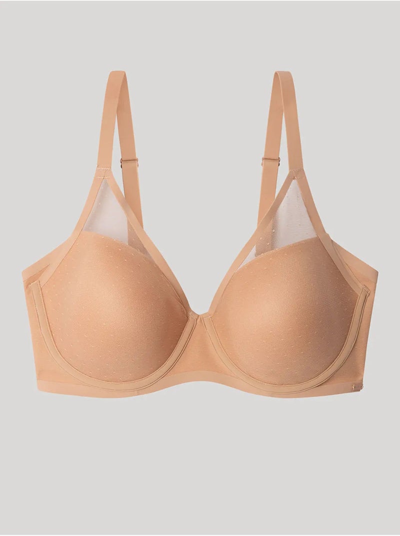 Beugel-bralette van capaciteit en in plumetti stof Roze - Kiabi