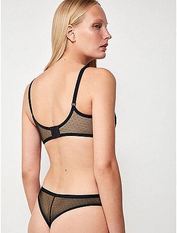 Beugel-bralette van capaciteit en in plumetti stof