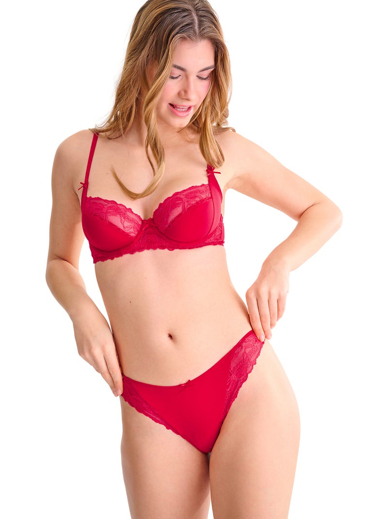 Beugelbeha sugarlace Rood - Kiabi