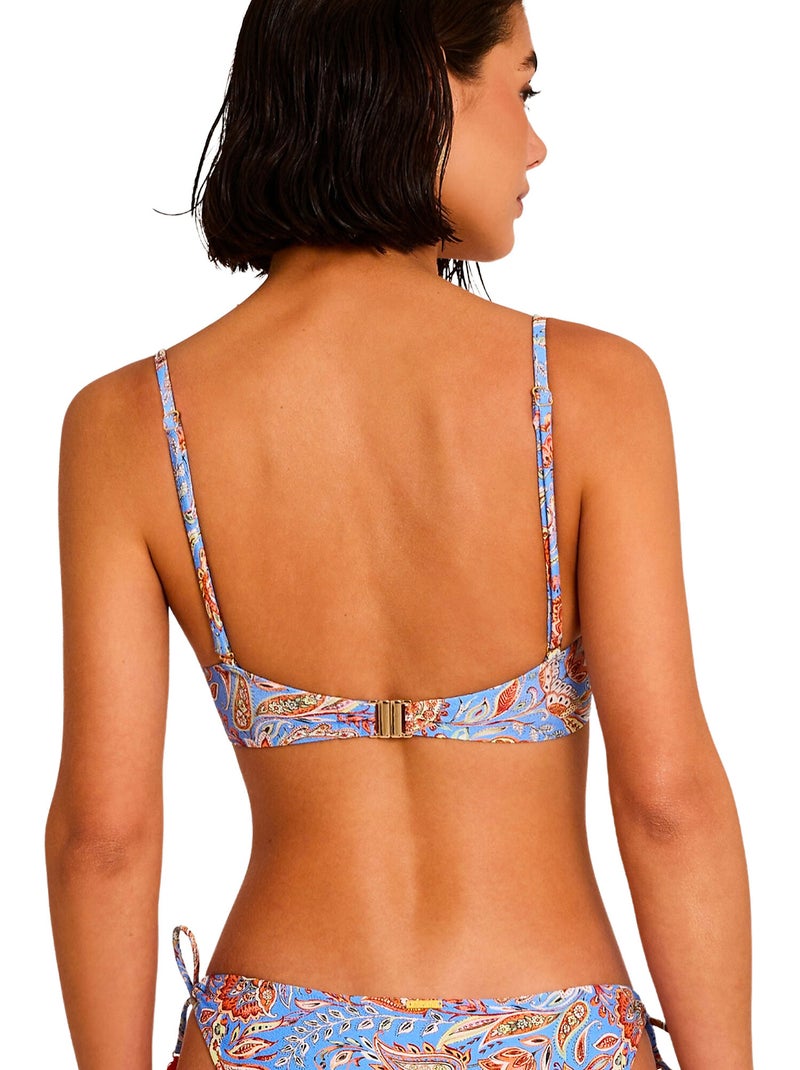 Beugelzwemshirt met voorgevormde halslijn mirage Blauw - Kiabi