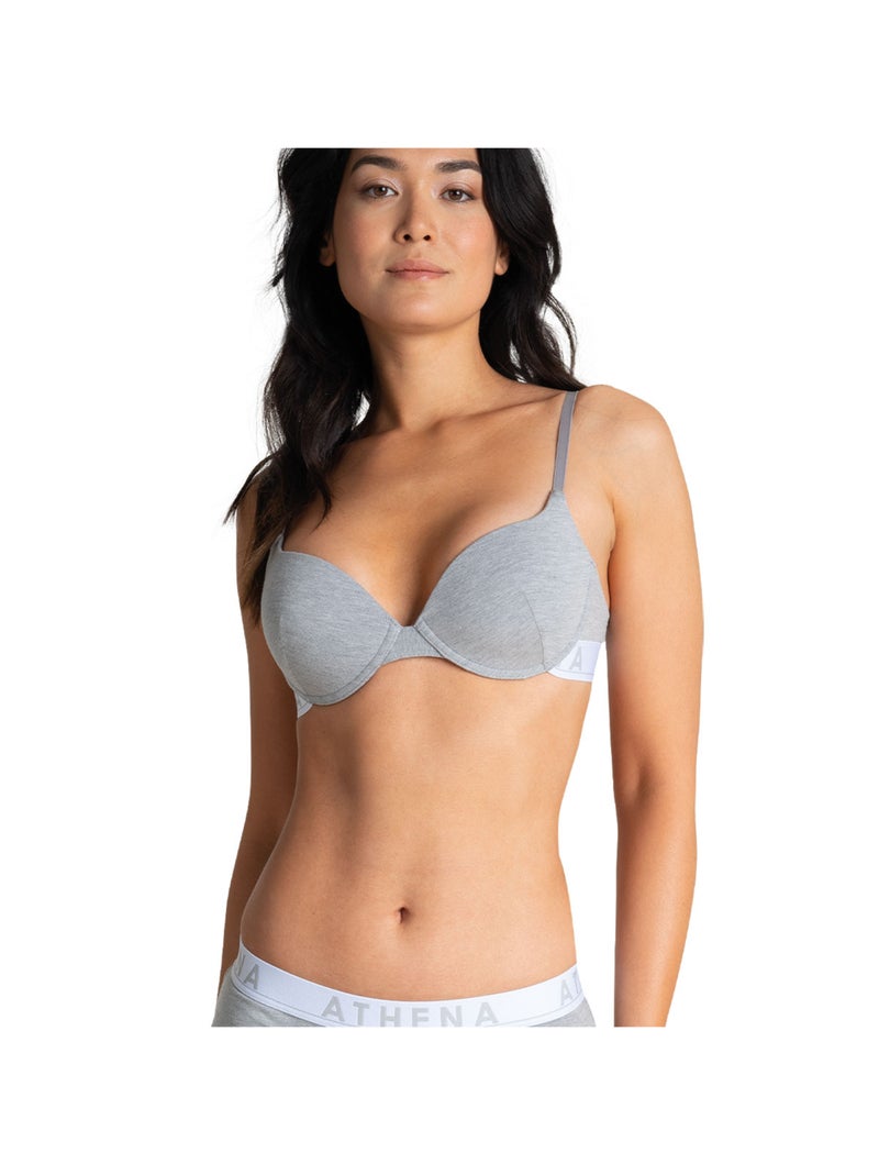 Bh met beugels en voorgevormde cups dames easy color athena Grijs - Kiabi