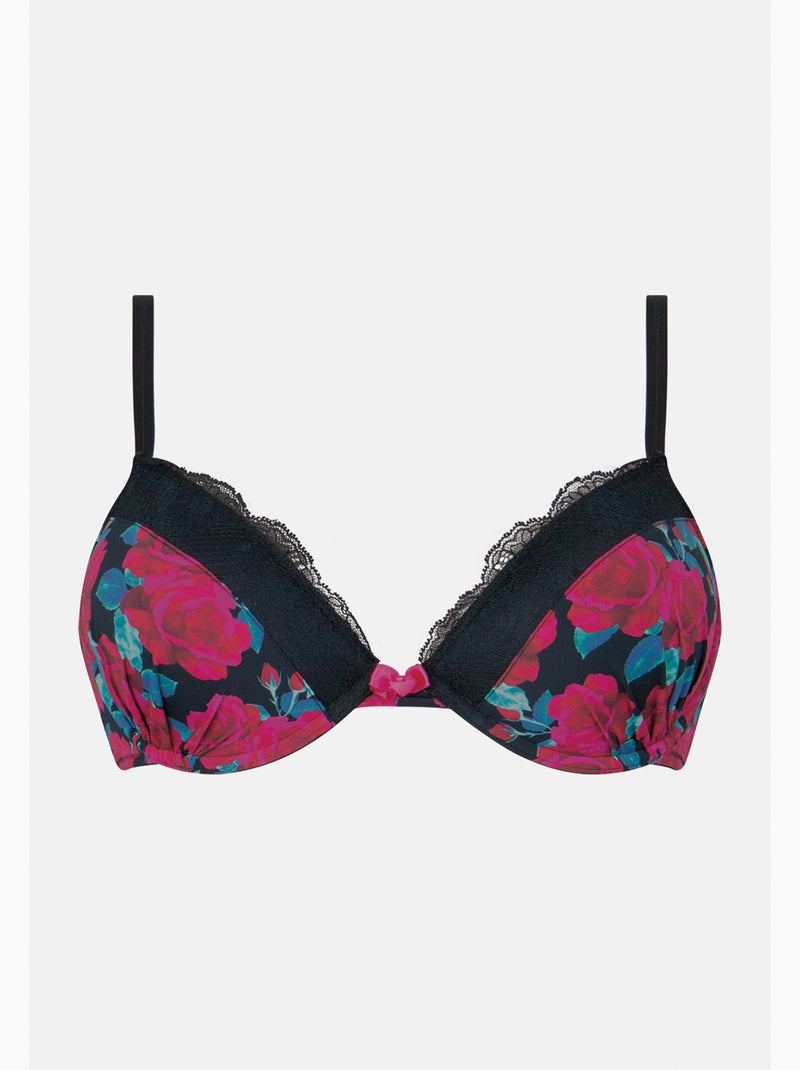 Bh met voorgevormde cups dames love mood cute passio Zwart/Groen/Rood - Kiabi