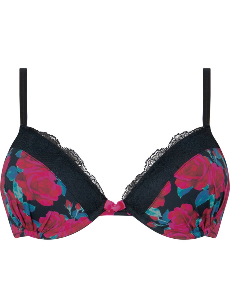 Bh met voorgevormde cups dames love mood cute passio Zwart/Groen/Rood - Kiabi