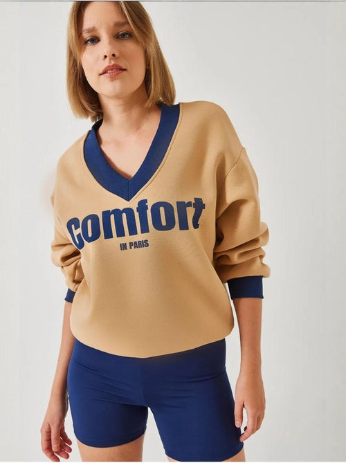 Bianco comfort bedrukte sweatshirt lucci - Kiabi