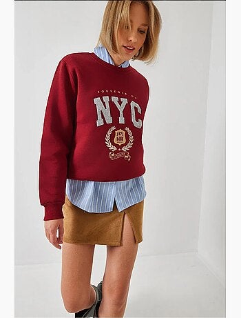 Bianco drie-draads geborsteld geborduurd sweatshirt lucci