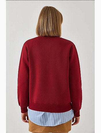 Bianco drie-draads geborsteld geborduurd sweatshirt lucci