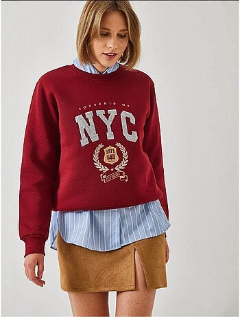 Bianco drie-draads geborsteld geborduurd sweatshirt lucci