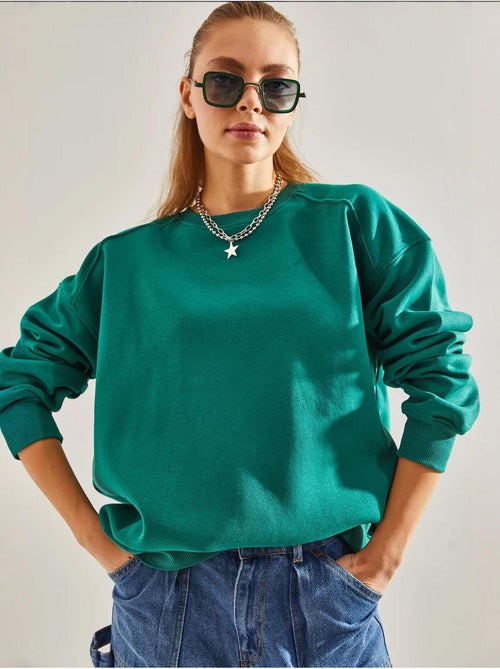 Bianco drie-draads geborstelde oversized sweatshirt lucci - Kiabi