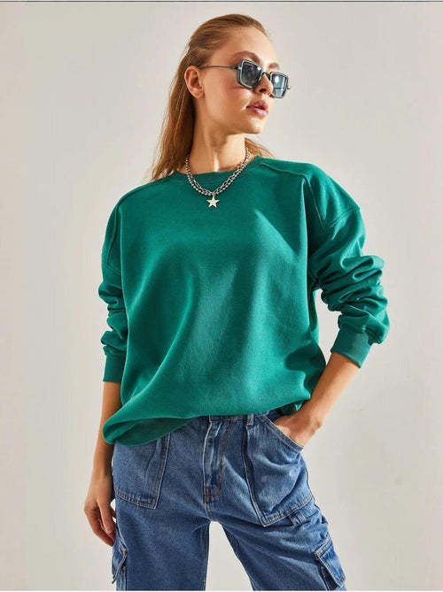 Bianco drie-draads geborstelde oversized sweatshirt lucci - Kiabi