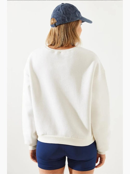 Bianco geborduurd garen sweatshirt lucci - Kiabi