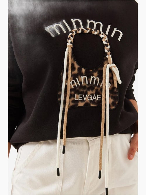 Bianco leopard bag geborduurd sweatshirt lucci - Kiabi
