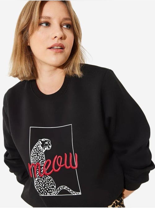 Bianco luipaardprint sweatshirt lucci - Kiabi