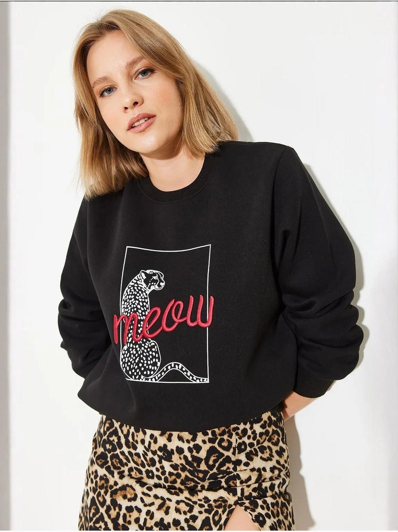 Bianco luipaardprint sweatshirt lucci Zwart - Kiabi