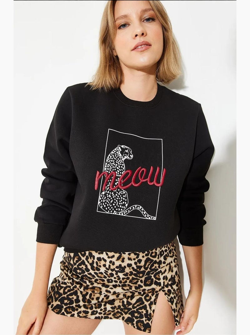 Bianco luipaardprint sweatshirt lucci Zwart - Kiabi