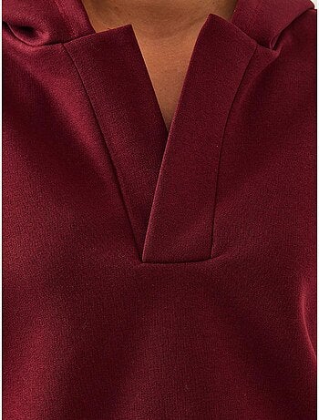 Bianco sweatshirt met v-hals en capuchon lucci