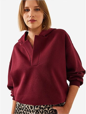 Bianco sweatshirt met v-hals en capuchon lucci