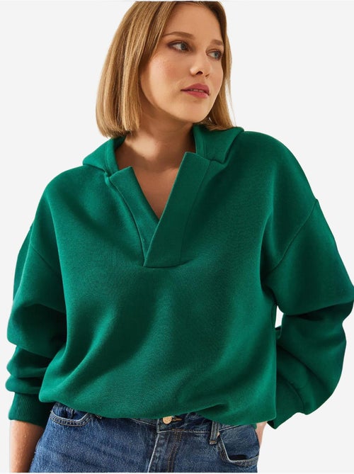 Bianco sweatshirt met v-hals en capuchon lucci - Kiabi