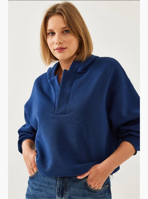 Bianco sweatshirt met v-hals en capuchon lucci - Kiabi