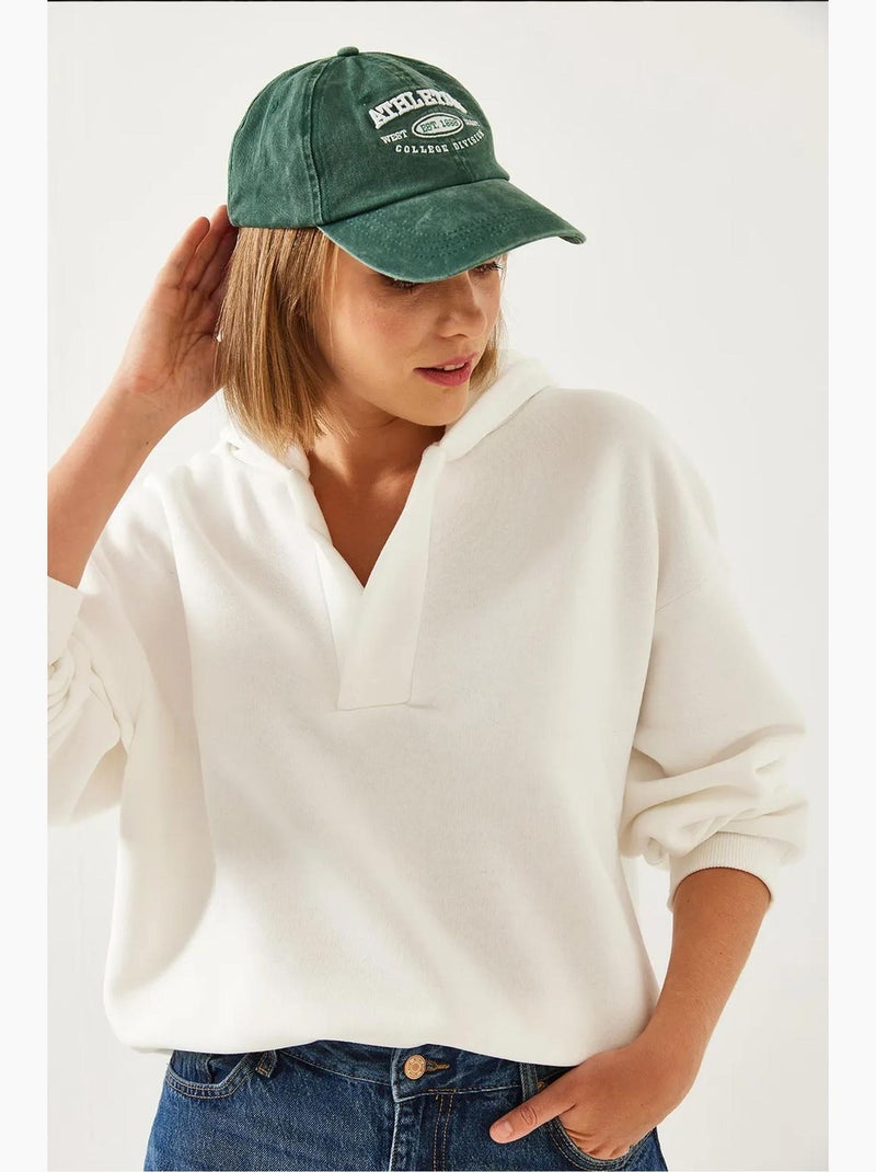 Bianco sweatshirt met v-hals en capuchon lucci Wit - Kiabi