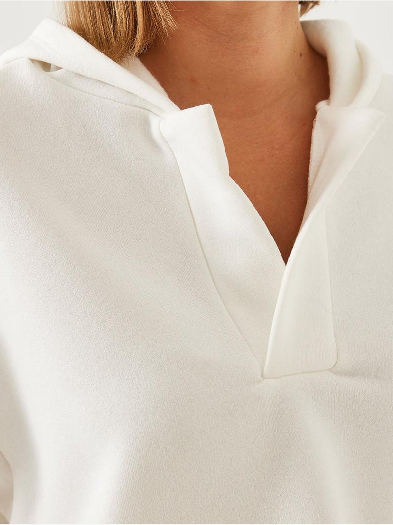 Bianco sweatshirt met v-hals en capuchon lucci Wit - Kiabi