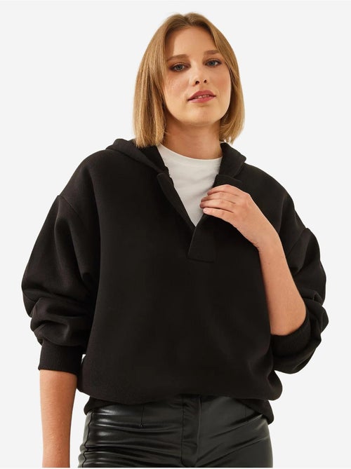Bianco sweatshirt met v-hals en capuchon lucci - Kiabi