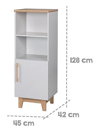 Bibliothèque enfant 1 porte 2 niches 'Roba caro'