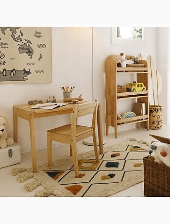 Bibliothèque enfant 3 étagères en bois hévéa ROBIN