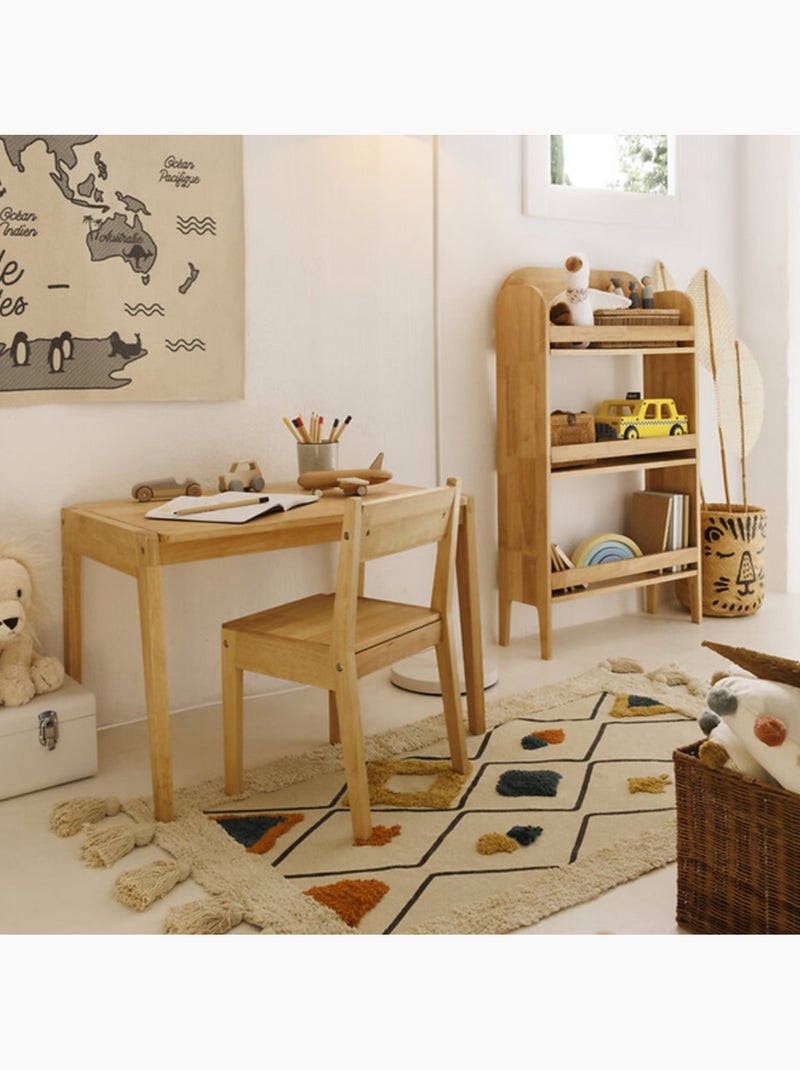 Bibliothèque enfant 3 étagères en bois hévéa ROBIN Beige - Kiabi